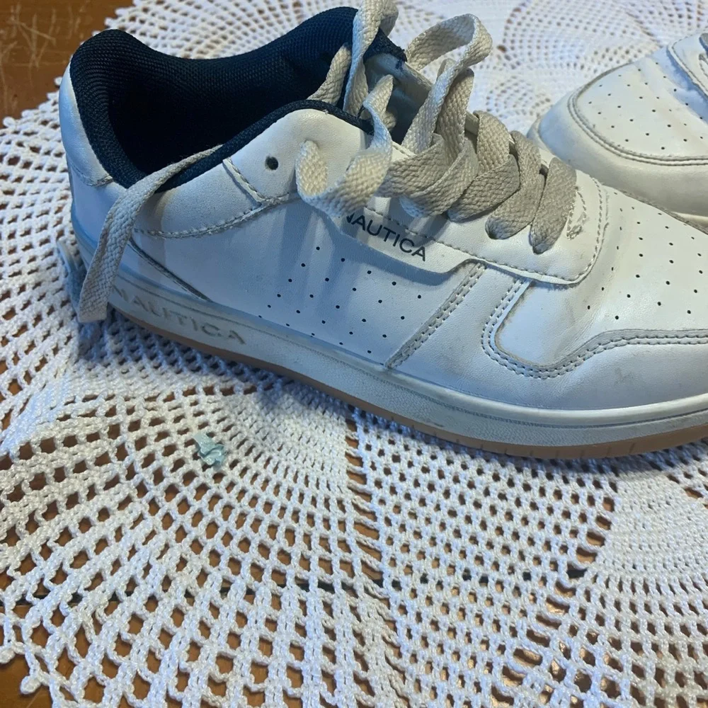 Nautica Kids White and Navy Sneakers